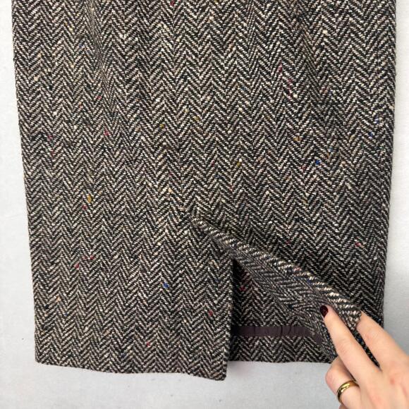 VTG Album by Kenzo Wool Linen Blend Plaid Pencil Skirt Sz 4 Academia 80s Classy - Picture 7 of 10